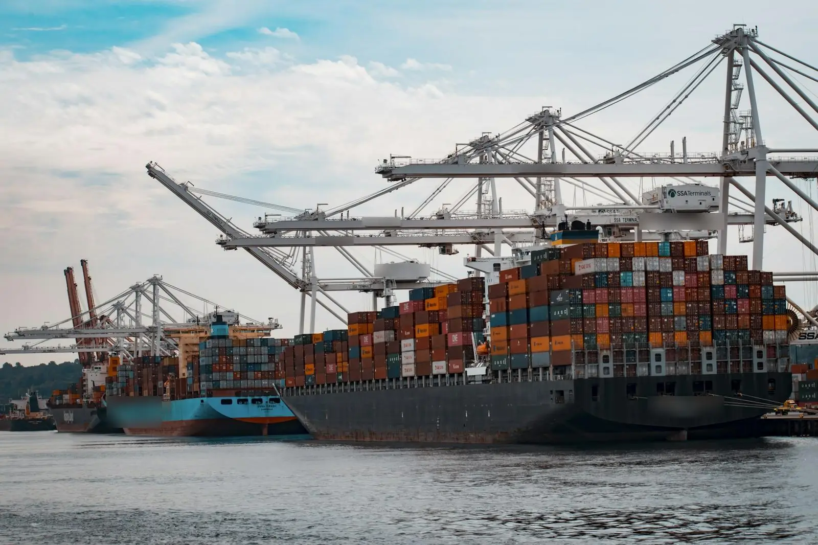 Container ships at port